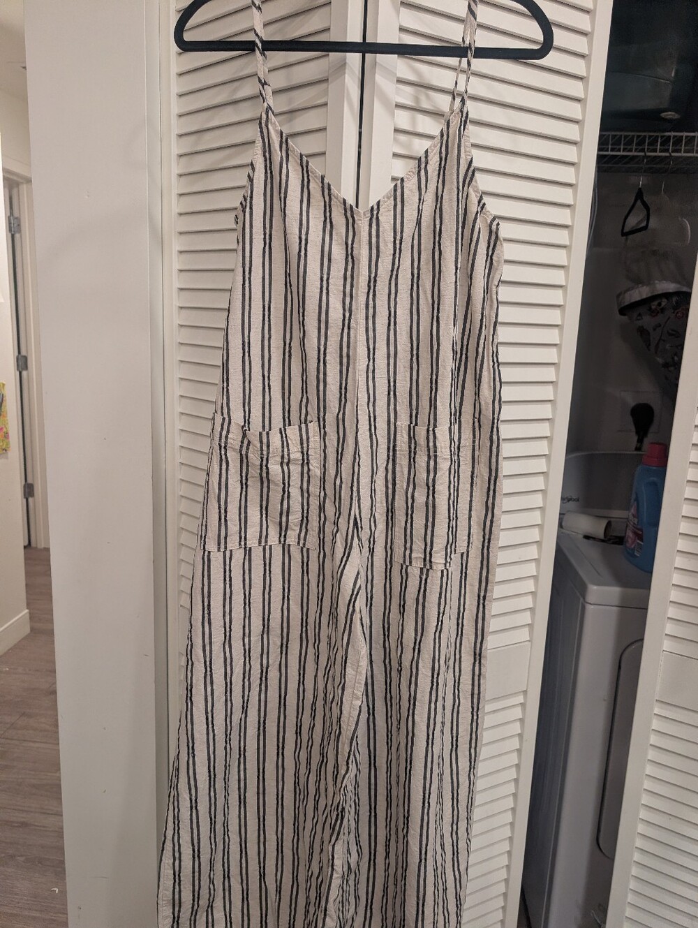 by together Striped Linen-Blend Wide-Leg Jumpsuit - Cream/Black